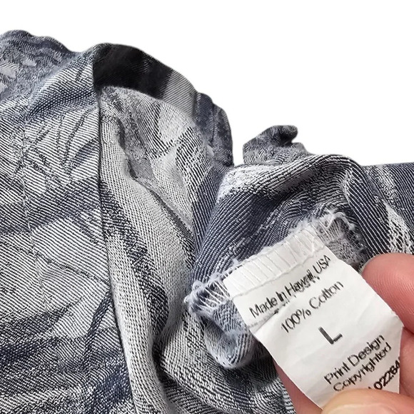 Tori Richard Mens Hawaiian Tree Print Button Up Short Sleeve Shirt Size Large - Picture 6 of 6